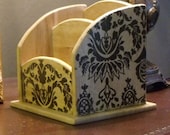Desk Caddy Organizer Damask Organizer Pencil Holders Note Pad Holder FREE SHIPPING