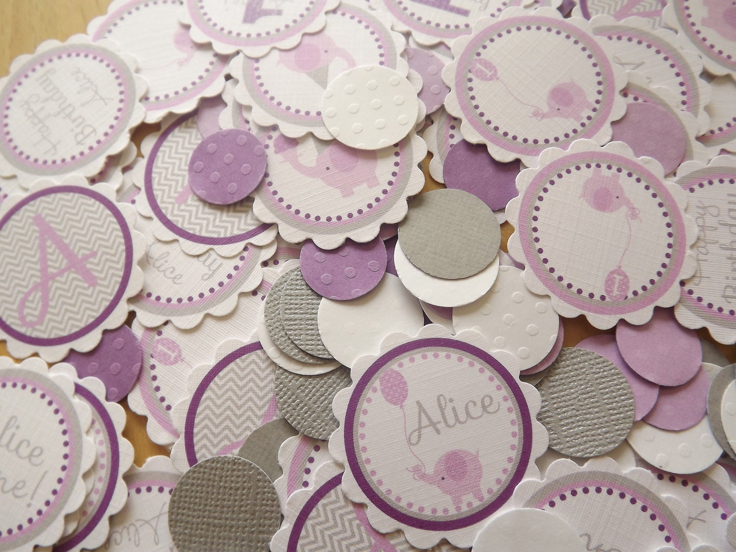 Purple and Grey Elephant Collection: Confetti Il_570xn