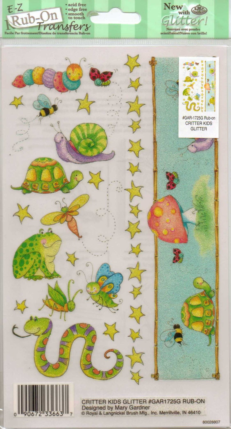 Royal Langnickel CRITTER KIDS Glitter Rub-Ons