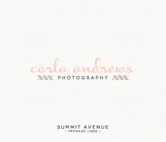 Custom PreDesigned / pre-made script & ribbons Photography Logo by summit avenue