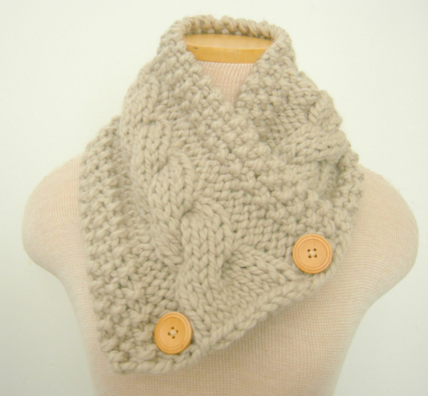 Khaki Windy City Cabled Cowl Fall Fashion City Style