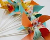 Wedding Favors 8 Mini map Pinwheels