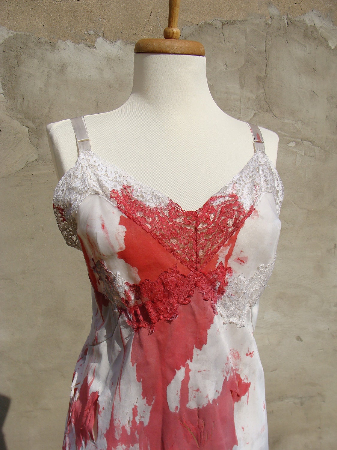 Custom Made Bloody Zombie Costume Full Slip Lingerie womens 42A or Large