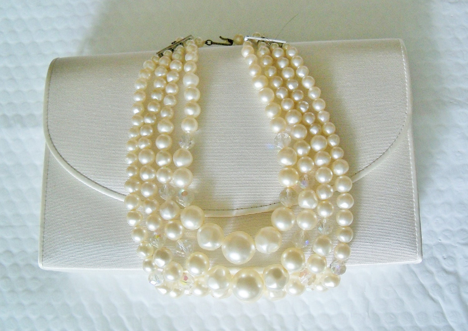 Vintage Laguna Pearl Necklace 4 Strand Wedding Bridal Bride Holiday Special Occasion Gift