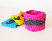 Neon Coffee Cozy Set, Coffee Sleeve Set of 4