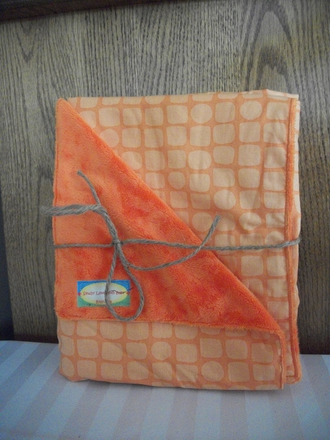 Baby Boy Minky Blanket - Orange