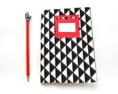 Handmade Vintage Paper Notebook with Black and White Cover