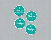 Printable Thank You Tags/Stickers - Custom color - Birdy