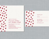Printable Wedding Invitation Set - Raining Hearts