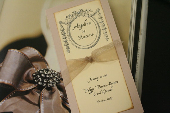 Wedding Program Book, Vintage, Ceremony Program, Romantic, Order of Service, French Wedding, Shabby Chic, Unique, Christian, Scripture