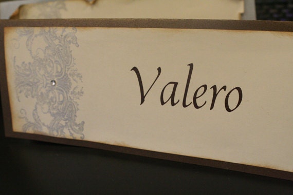 On Reserve for Carolina, 15 Wedding Table Name Cards, Vintage, French, Shabby Chic, Two-Sided Tent Style, Table Signage