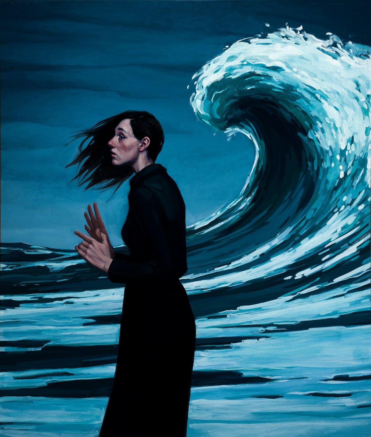 painting woman ocean wave "All in your Mind"