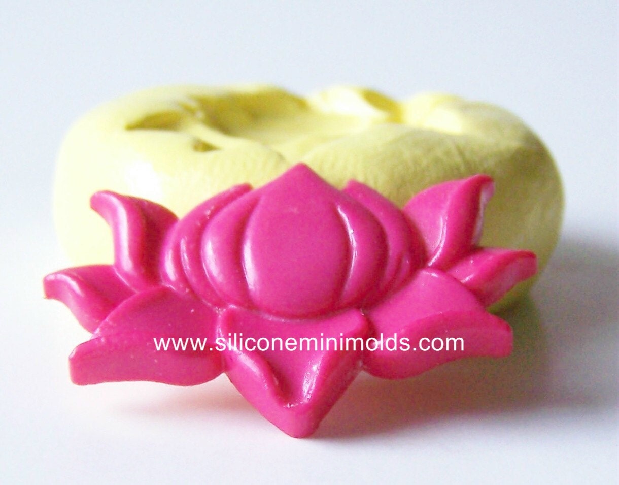Lotus mold 305 - silicone mold, craft mold, porcelain mold, jewelry mold, food mold, pop up mold, clays mold, flexible mold