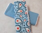 Sale Riley Blake All Star Blue Flannel and White Chenille Burp Cloths 2 pack