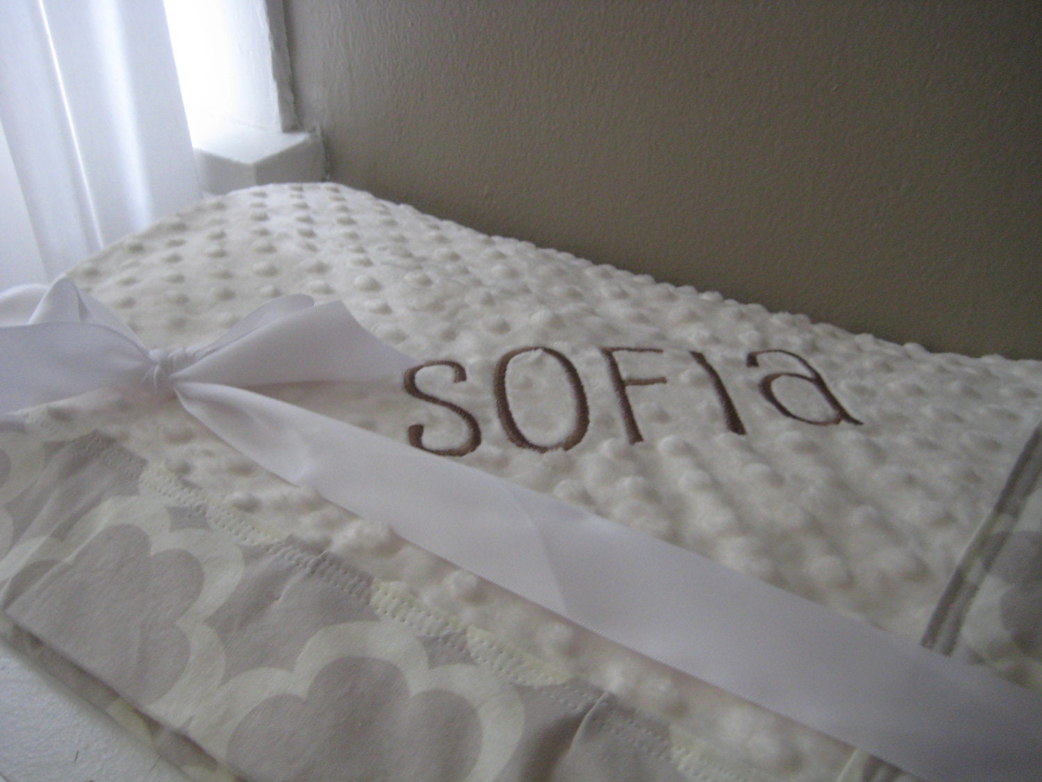 Monogrammed Minky Napping Blanket - Taza Neutral