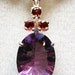 Fluorite and garnet accent pendant, w/ 18" sterling silver cable chain, gifts for her  "Lovely"