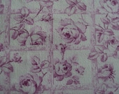 Beautiful Vintage French Cotton Fabric Fuschia Pink Roses Rosebuds Trellis Pillows Patchwork Quilting Lavender Bags Feedsack