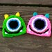 Newborn, Infant, Child Size Happy Little Monster Crochet Hat