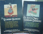1927 Set Recipe Booklets / Woman's World Magazine / Cookery Calendar / 52 Sunday Dinners