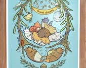 Sleepy Heap Wood, 11" by 14" Limited Edition Print