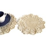 Crochet coasters, Set of 4, Tea / Coffee coasters, Mug coasters, Vintage Chic, Table decor, Flower doily