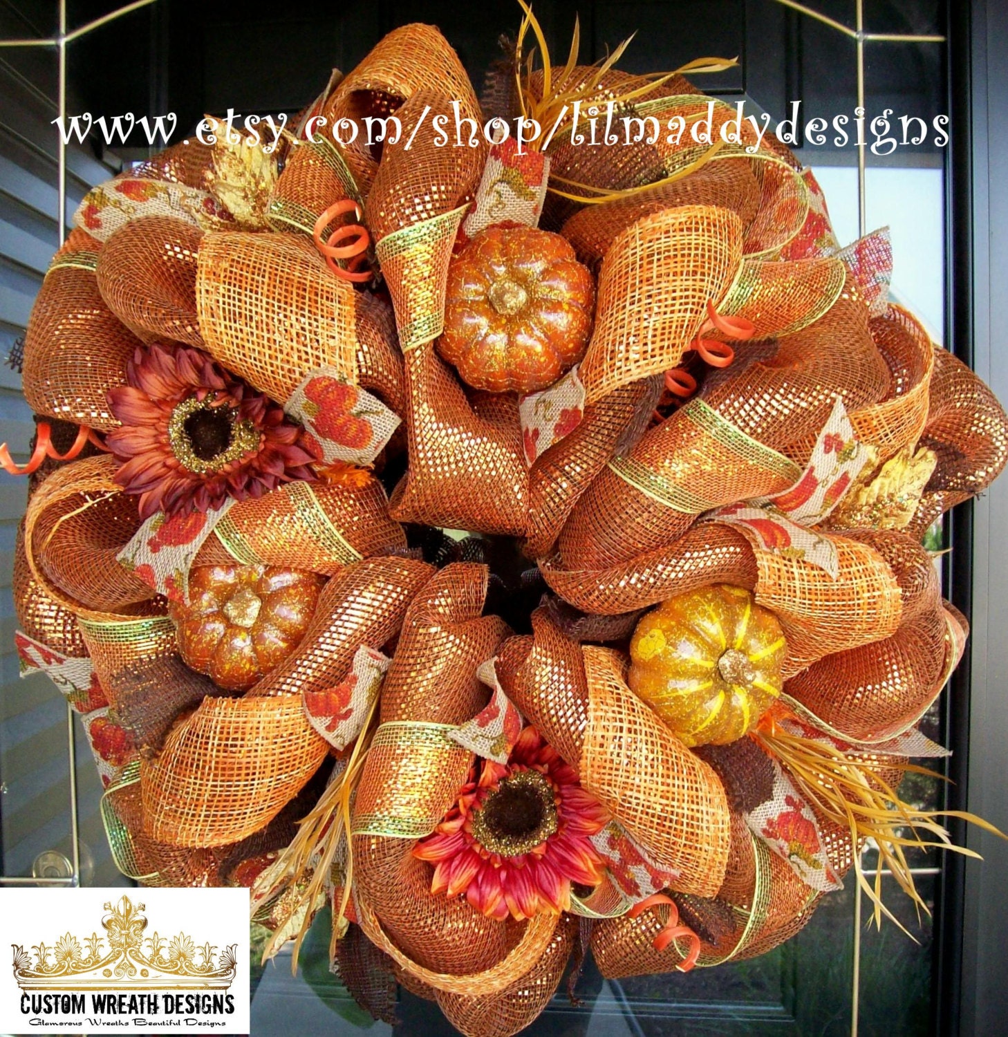 Lavish Fall Mesh Deluxe Mesh Wreath