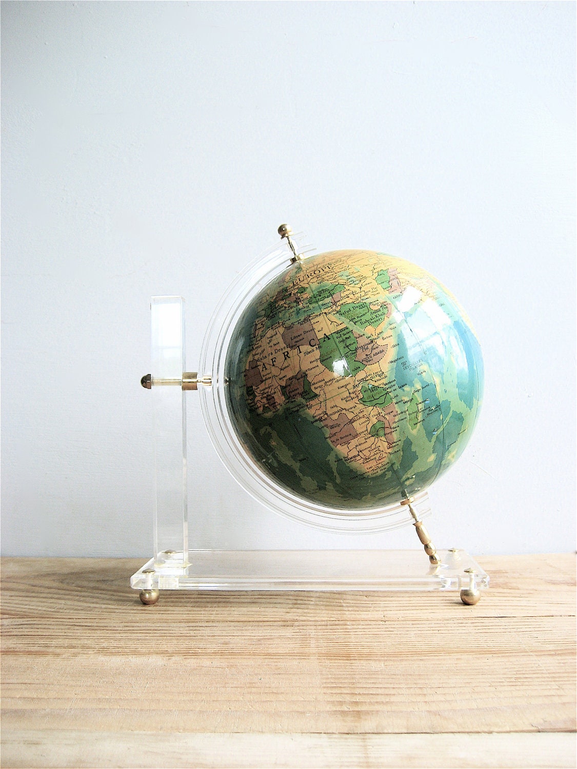 Vintage Globe on Lucite Stand