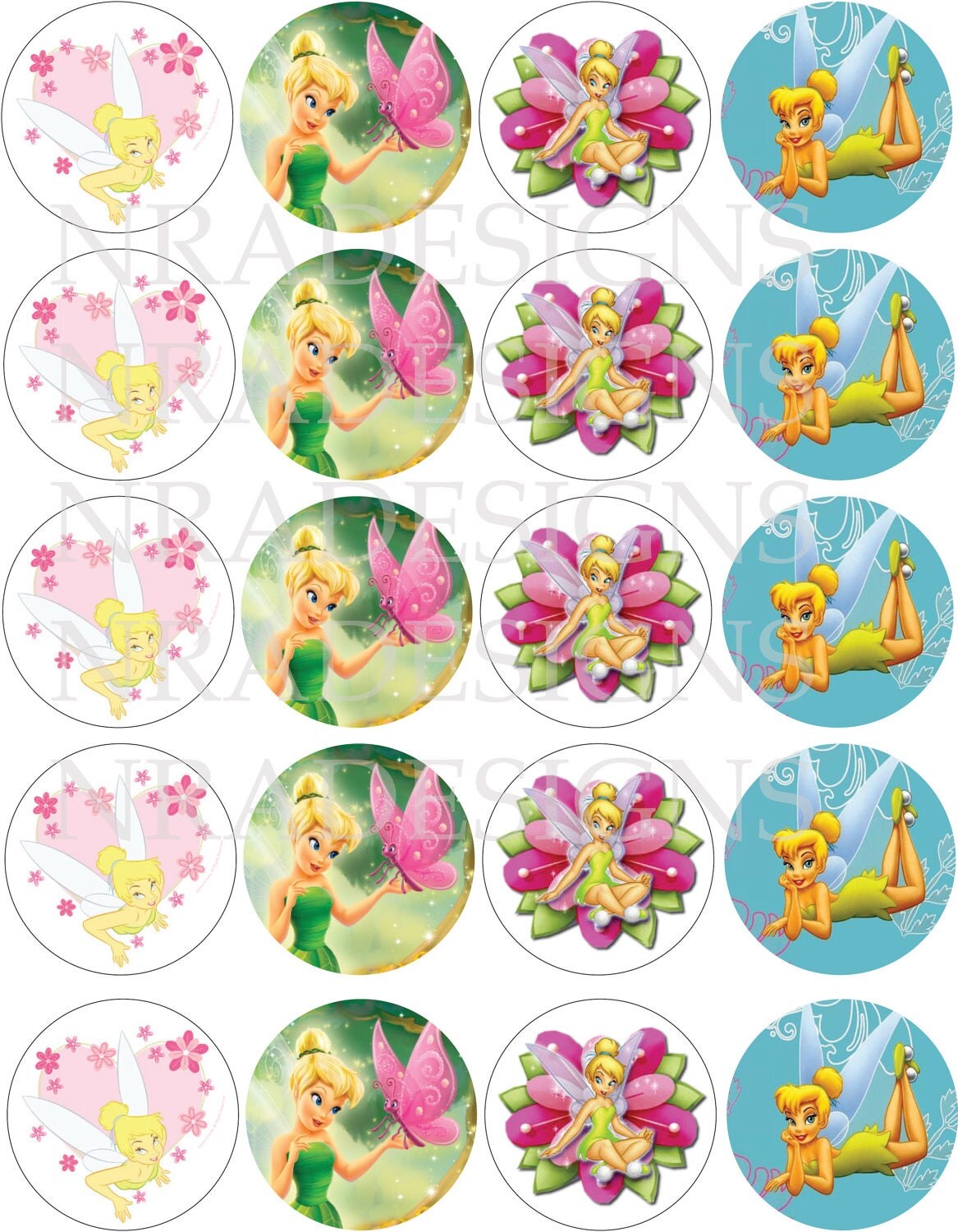 Items similar to Tinkerbell Cupcake Toppers DIGITAL FILE on Etsy