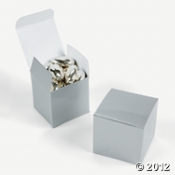 12 ea. Silver Mini Gift (Favor) boxes - 2x2x2