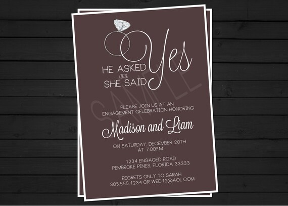 Engagement Party Invitation Digital File YOU-PRINT Il_570xn