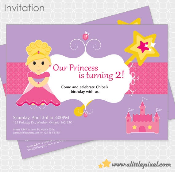 Princess Party Invitation - Personalized Printable Il_570xn