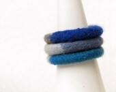 Woman blue bangles - eco-friendly - organic wool - soft jewelry - CHOOSE ONE