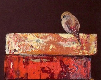 Spotted Bird Print 8 x 10  Hand Signed Bird Art Print of Original Painting