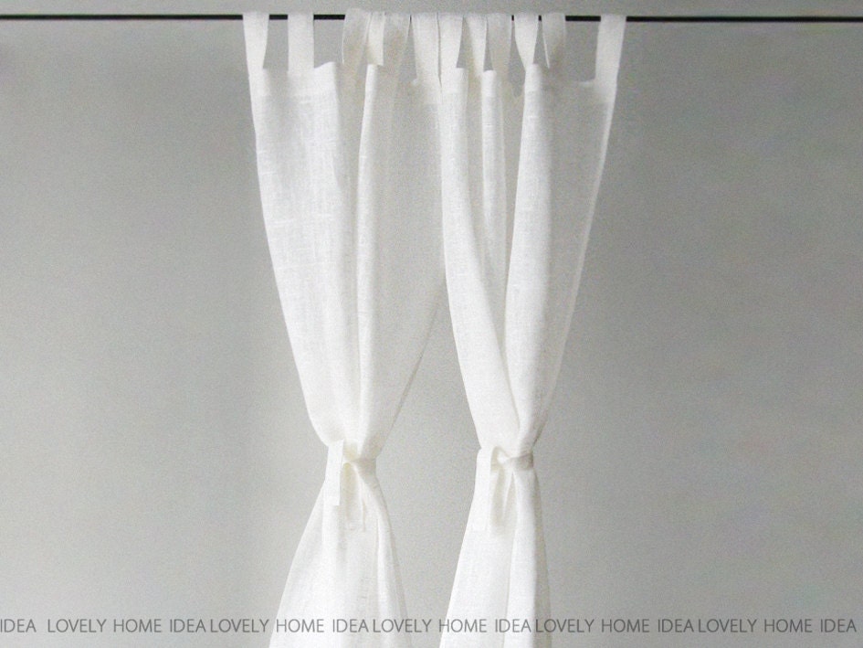 White linen window curtains by Lovely Home Idea Tab top