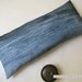 Linen Long  Cushion. Printed original motif. Blue .. Brightness of blue /  FRAGMENTS