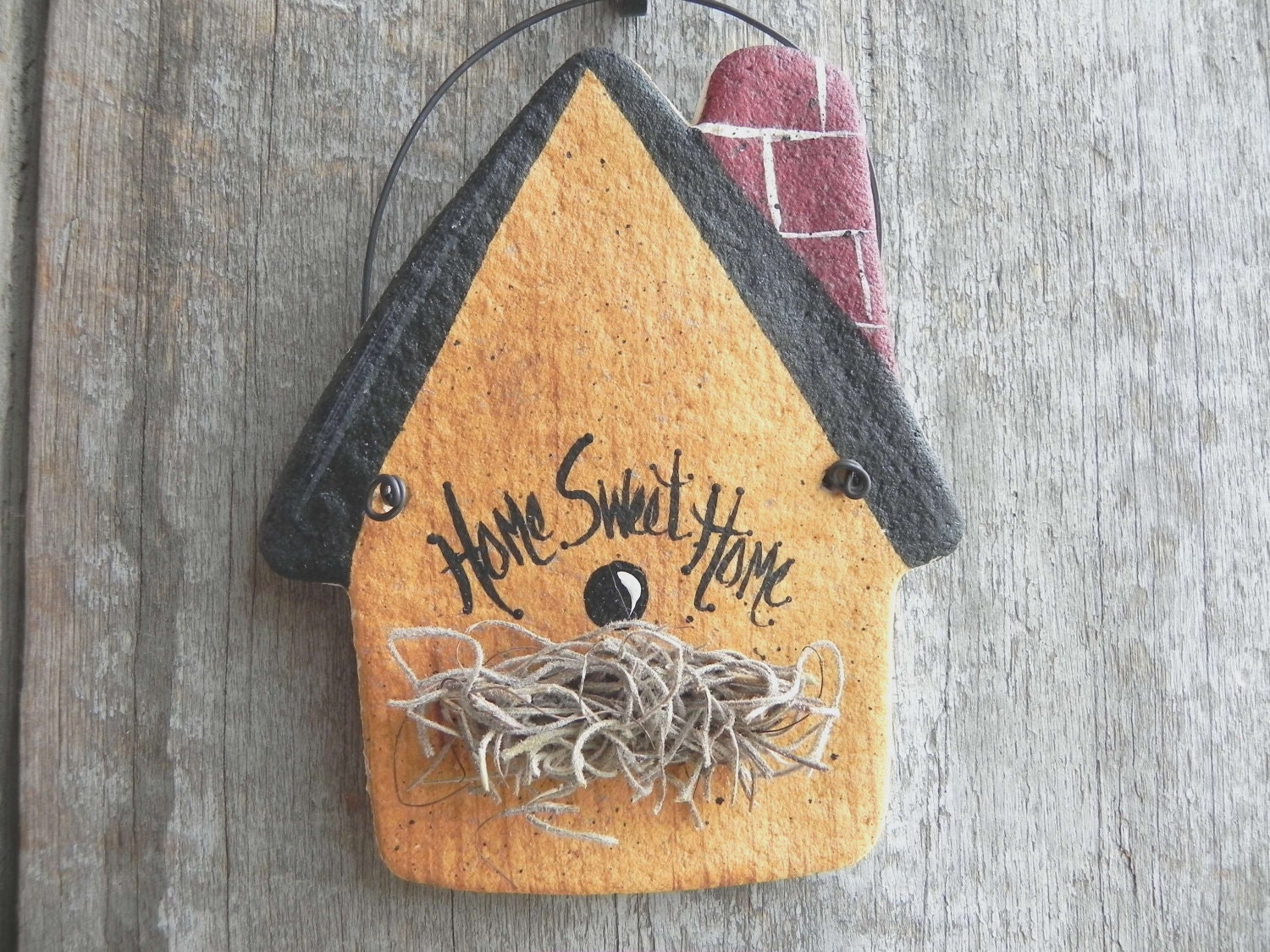 Birdhouse Salt Dough Home Sweet Home Ornament