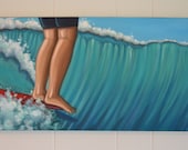 Hang Five Original Surf Painting by Carin Vaughn