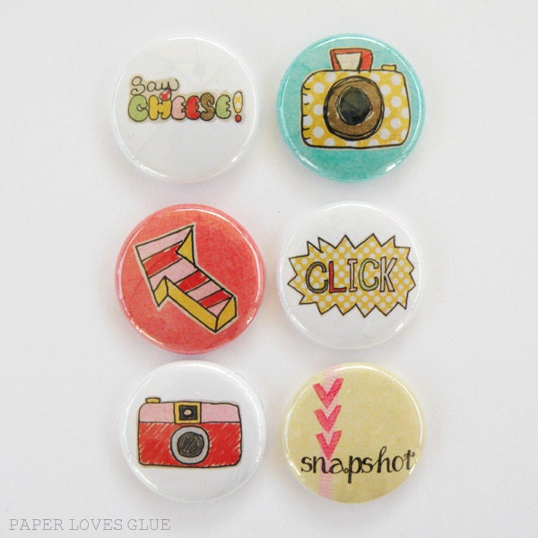 Say Cheese - Set of 6 Flair Buttons