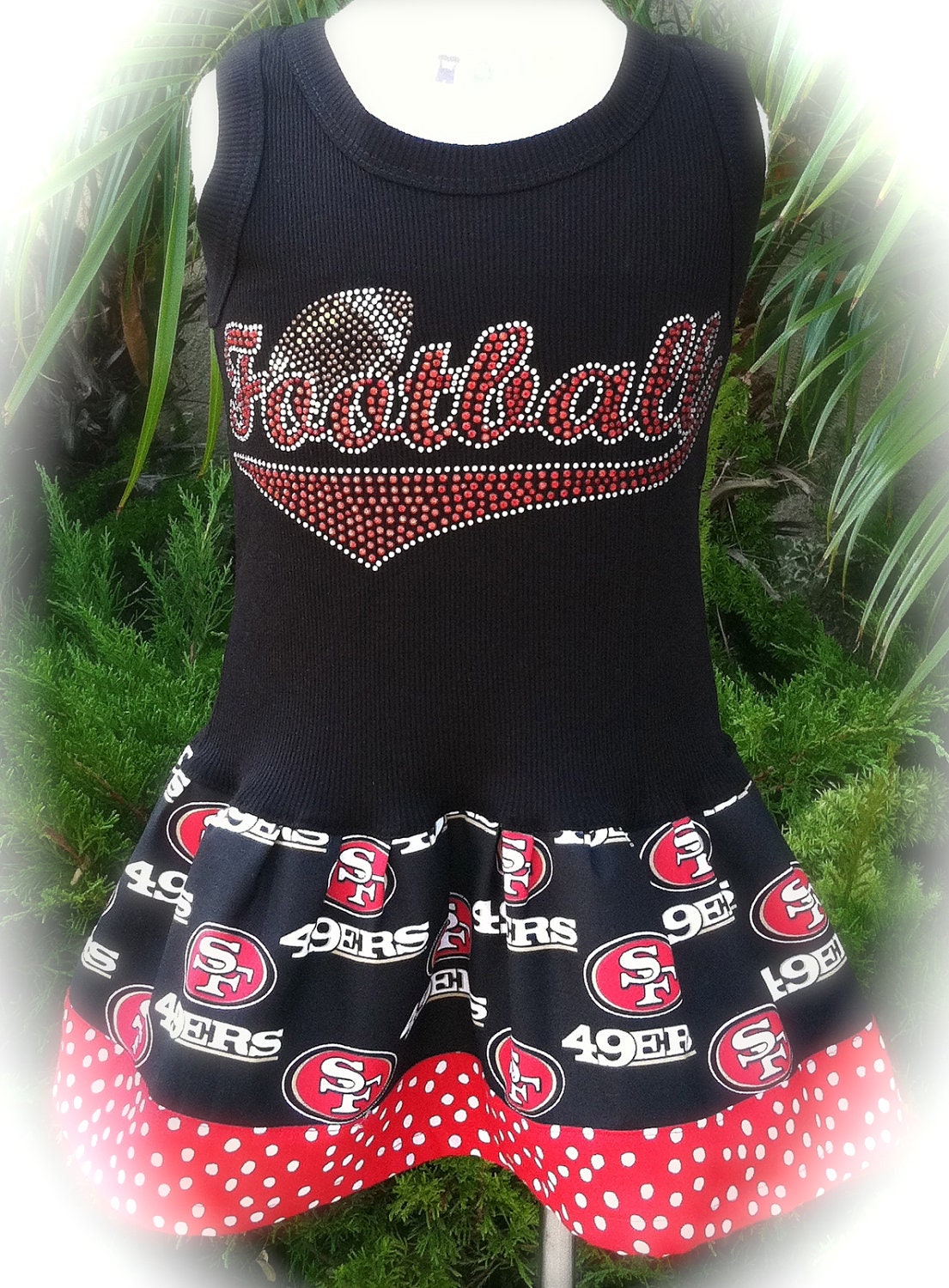 Rhinestone Football San Francisco 49ers Dress Available 6-12 months through Size 6/8