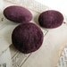 vintage cloth buttons - grape purple magenta velvet - set of 3