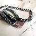 antique glass beads - metallic blue - rough cut - black iris- oil slick - AB