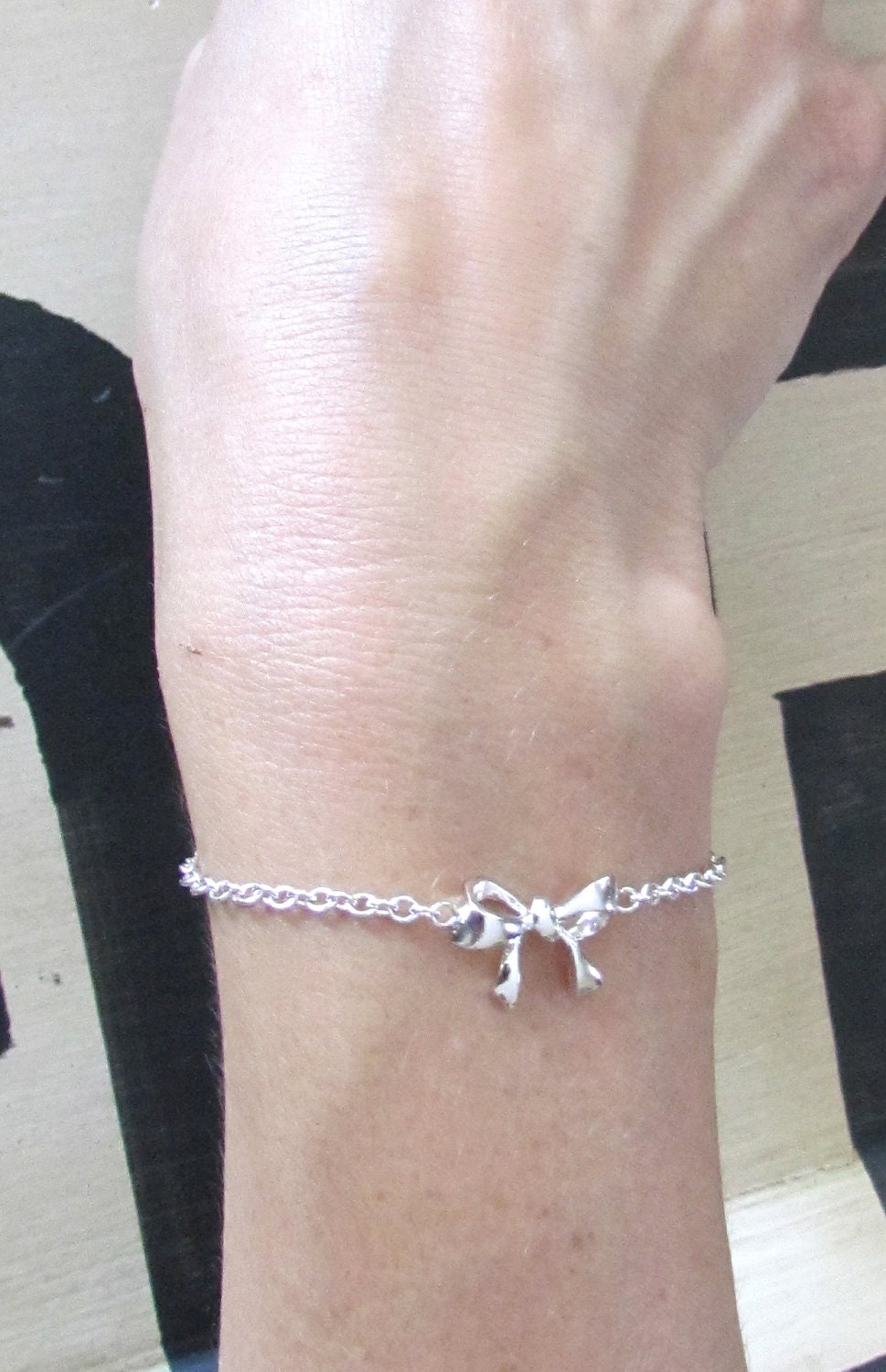 Silver Bow Bracelet - Sterling Silver Bow Bracelet - Bow Jewelry
