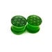 Flower of Life Green Glass Plugs - 2g (6mm) 0g (8mm) 00g (9mm) (10mm) 7/16" (11mm) 1/2" (13mm) 9/16" (14mm) 5/8" (16mm) Transparent Gauges