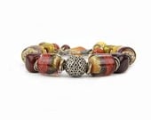 Sterling Silver Rustic Brown Rust Lampwork Bracelet Christmas Holiday Gift: Bryce Canyon