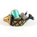 Vintage Walter Bosse ORIGINAL Modernist Austrian 1960s Brass Fish Egg Cup Change Dish Figurine