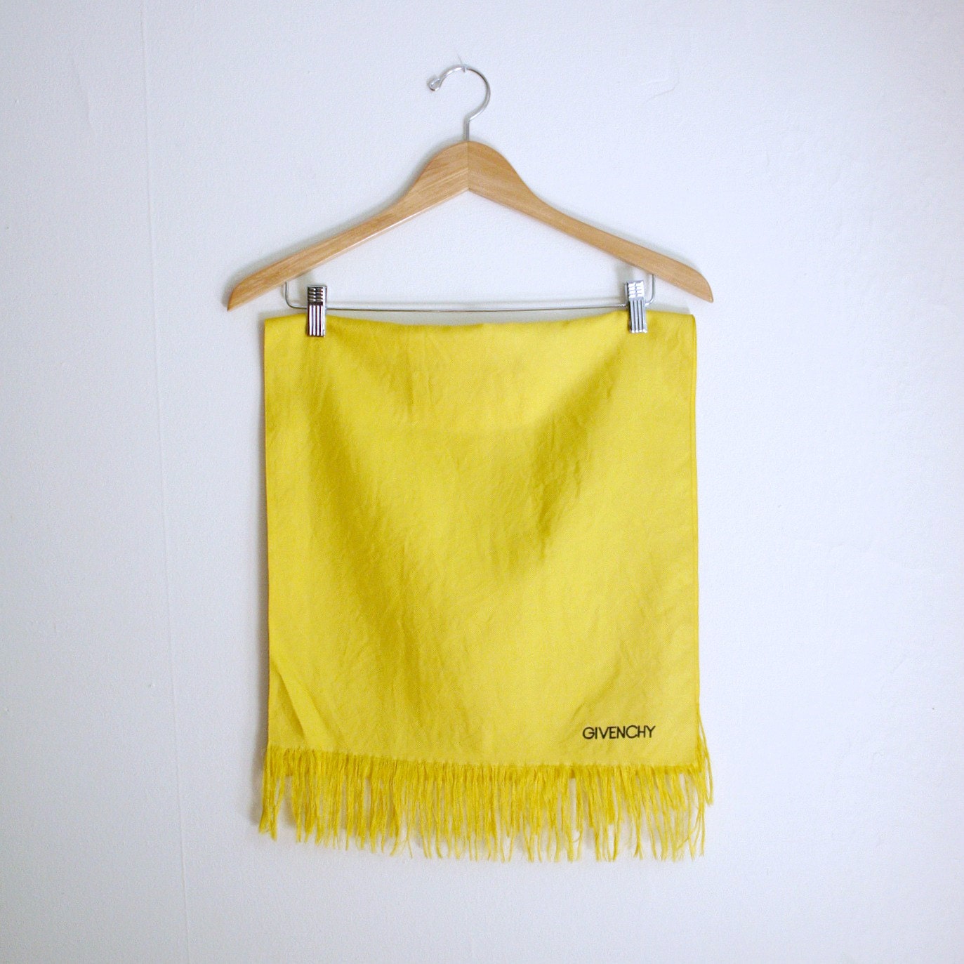 Givenchy lemon yellow large silk scarf wrap