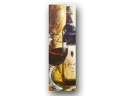 Red Wine Painting Wine ART Fireside Winery Art Contemporary Wine Glasses Bar Painting Original Painting on Canvas 36x24 by Heather Day