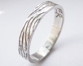 Star Wars inspired sterling silver etched ring with the inscription inside 'BOUNTY HUNTER'