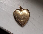 vintage Gold fill 12k Diamond Heart Locket pendant