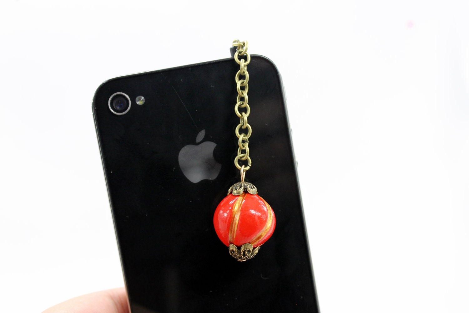 iPhone Earphone Plug Peachpuff Daisy Dust Plug - Cellphone Handmade Accessories - Smart phone, iPhone 5 4 4s ,iPad ,Samsung galaxy s2 s3
